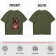 Olive Anime Graphic T-Shirt With Straw Hat Character Design
