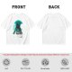 Olive T-Shirt With Glowing Teal Mushroom Creature And Moon Print