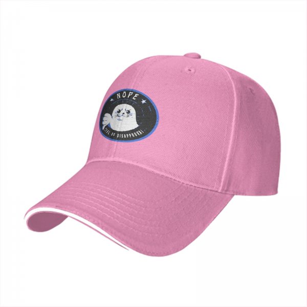Black Baseball Cap With Nope Seal Of Disapproval Graphic