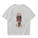 Olive graphic t-shirt with 'I can be a real devil before my coffee' print