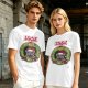 Food is the only Christmas grumpy cat wreath graphic tee