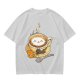Olive Green T-Shirt With Cute Cat Latte Art And Kittens Print
