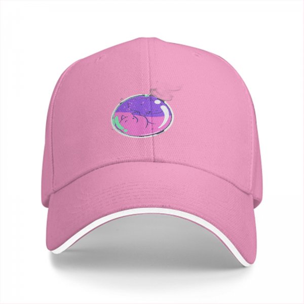 Black Baseball Cap With Colorful Bubble Cat Graphic Print