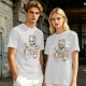 Olive Green T-Shirt With Cat In Robot Helmet Graphic Print