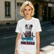 Olive t-shirt with panda drinking coffee and 'Sleep is for the dead' text