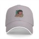 Black baseball cap with anime girl eating ramen graphic