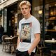 Samurai Cat Fighting Ninjas Ukiyo-e Style Graphic T-Shirt