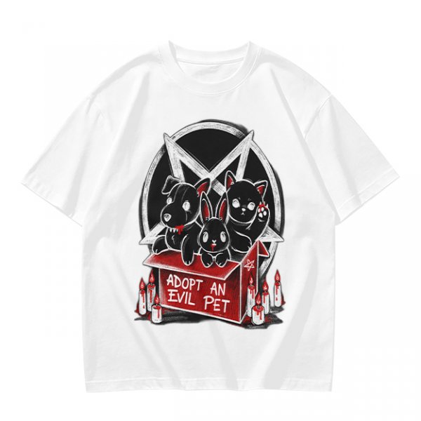 Adopt An Evil Pet T-Shirt With Pentagram And Spooky Animal Art