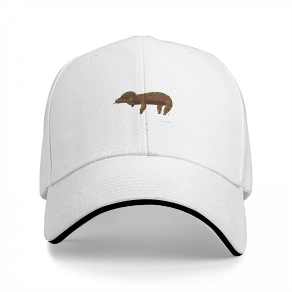 Black baseball cap with vintage animal graphic print