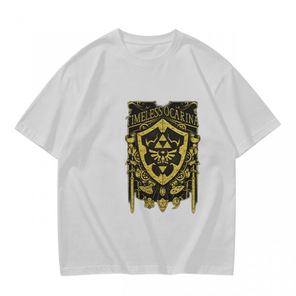 Timeless Ocarina Zelda Shield Graphic Olive T-Shirt