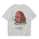 Olive T-Shirt With Funny Hamlet Ham And Skull Graphic Print