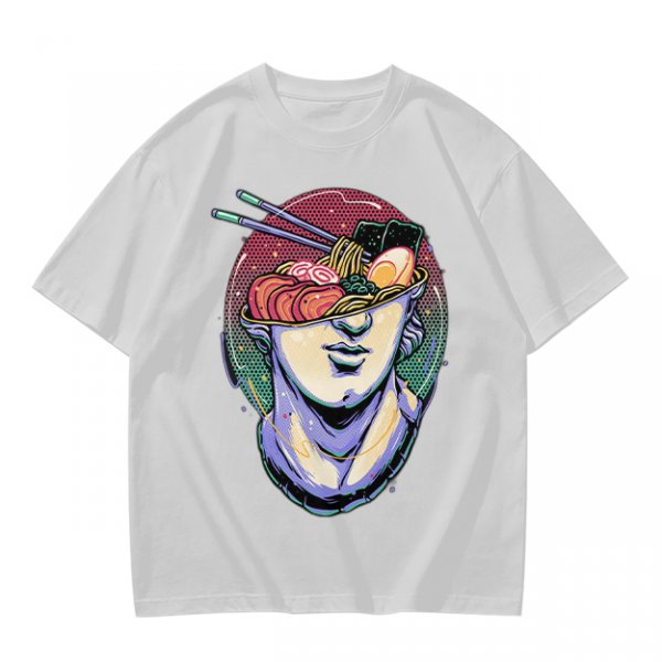 Olive T-Shirt With Classical Bust Ramen Bowl Art Print