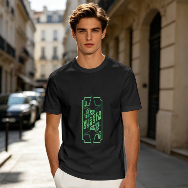 Olive Green T-Shirt With Wicked Witch Graphic Print