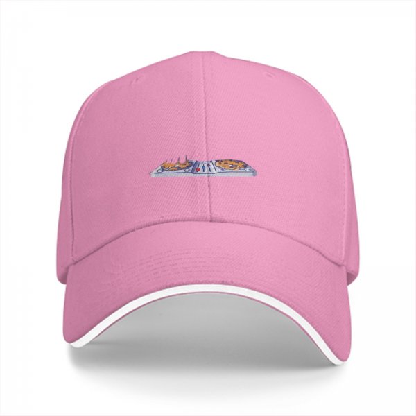 Black baseball cap with vintage lunch tray graphic design