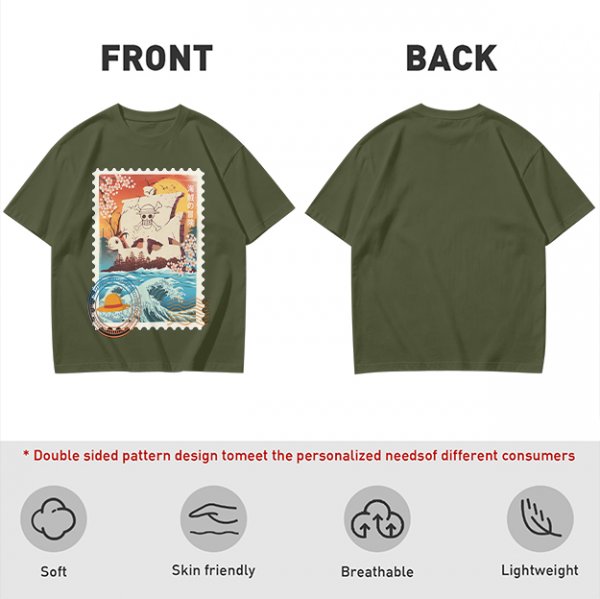 One Piece Going Merry Ship Stamp Graphic T-Shirt
