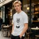 Olive t-shirt with Black Coffee gothic angry cup pentagram print