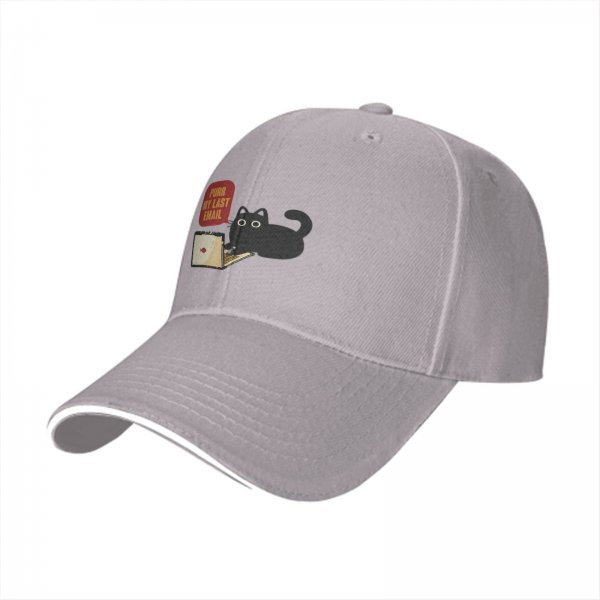 Black Baseball Cap With Funny Cat Purr My Last Email Laptop Print