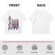 Olive T-Shirt With Shark And Colorful Ghost Creatures Print