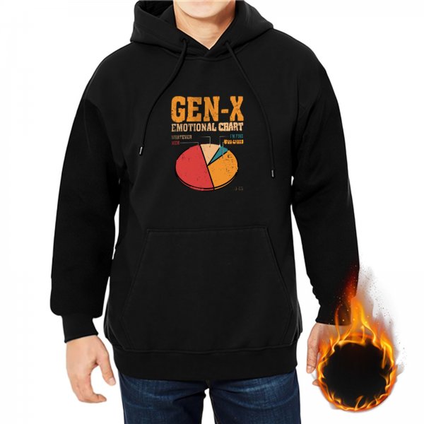 Gen X Emotional Chart Hoodie with Retro Pie Graph Design