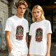 Olive t-shirt with devil call center graphic and 'Your Soul Is Very Important To Us' text