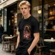Olive Anime Graphic T-Shirt With Straw Hat Character Design