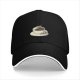 Black Baseball Cap With Coffee Cup And Cookies Graphic