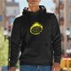 Black hoodie with Dave's Combustible Lemonade flame graphic