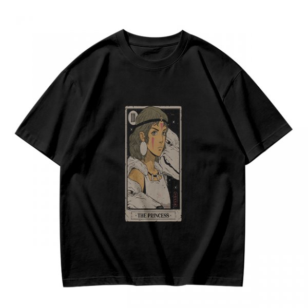 Olive Green T-Shirt With The Princess Tarot Card Style Anime Print