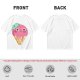 Olive T-Shirt With Cute Melting Pink Ice Cream Cone Graphic