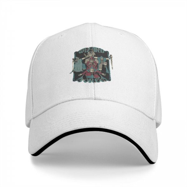 Black Baseball Cap With Wizard Force Fantasy Graphic Print
