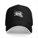 Black Baseball Cap With Raccoon Skateboarding Graphic