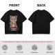 Olive t-shirt with a raccoon eating snacks and 'powered by pure spite and snackies' text