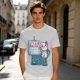 Olive T-Shirt With Cute Artist Cat Art Because Murder Is Wrong Print