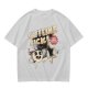 Olive graphic tee with caffeine kick cartoon coffee cup design