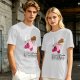 Olive t-shirt with Kirby holding knife and cake, text Calm Down I'm Only Here For The Cake