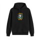 Black hoodie with rock unicorn graphic print