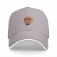 Black Baseball Cap With Cute Red Demon Character Print