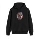 Black hoodie with chibi warrior girl characters graphic