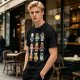 Olive T-Shirt With Cute Animal Teacup Character Print