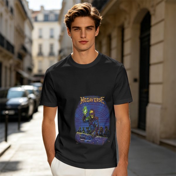 Olive T-Shirt With Megaverse Sci-Fi Villain Graphic Print