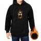 Black Hoodie With Spooky Forest Creature Silhouette Print