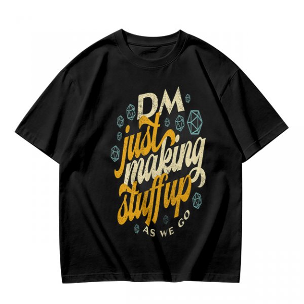 Olive T-Shirt With 'DM Just Making Stuff Up As We Go' Print