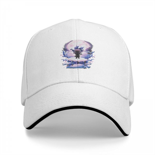 Black Baseball Cap With Fantasy Moonlit Character Art Print