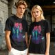 Olive T-Shirt With Vibrant Fantasy Creature Graphic Print