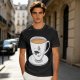 Olive Green T-Shirt With Dapper Cartoon Teacup Graphic