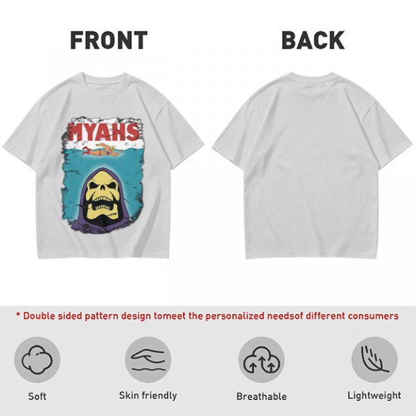 Olive Graphic T-Shirt with Skeletor Jaws Parody Art
