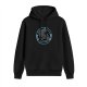 Black hoodie with emotional support xenomorph graphic print