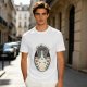 Olive T-shirt with I Don't Care Cat Graphic Print