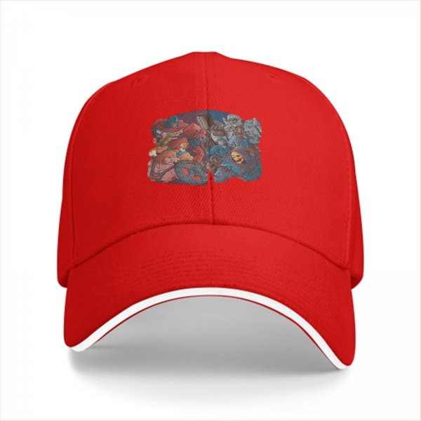 Black Baseball Cap with Fantasy Character Group Art Print