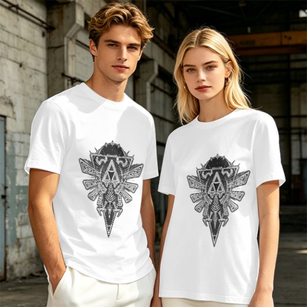Olive Green T-Shirt With Detailed Fantasy Crest Graphic